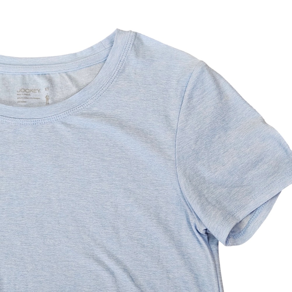 Jockey Women's 2 Pack Essential Short Sleeve T Shirts Blue Ivory Size X Small - Picture 11 of 14
